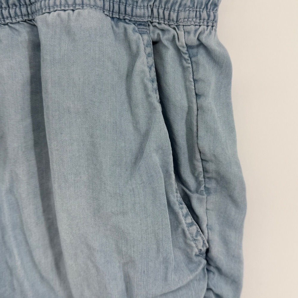 Nicole‎ Miller New York Chambray Drawstring Waist Ruffle Shorts Medium - Picture 3 of 7